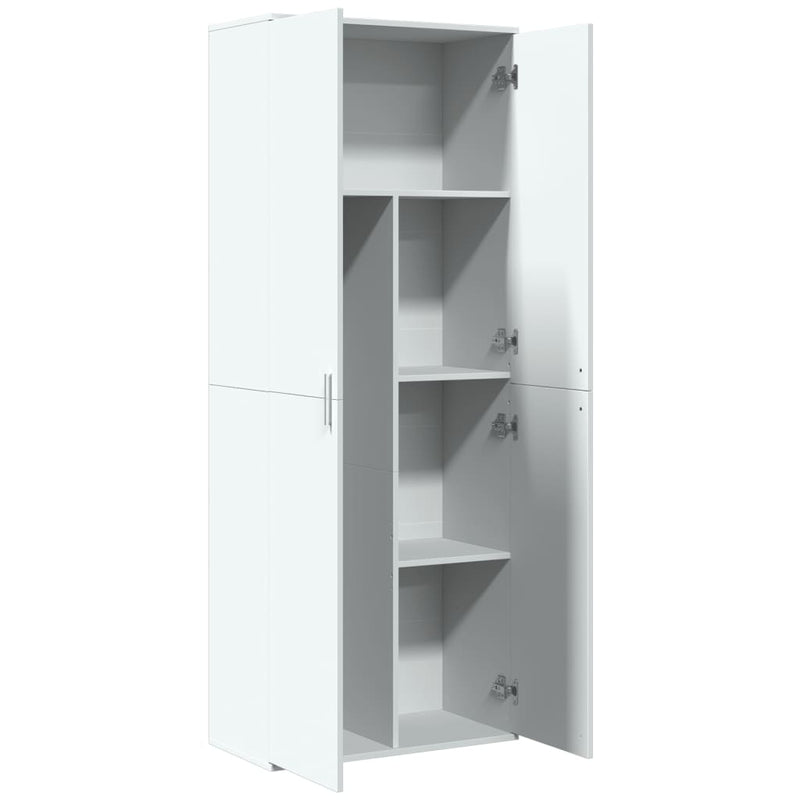 Highboard White 70x35x180 cm Engineered Wood