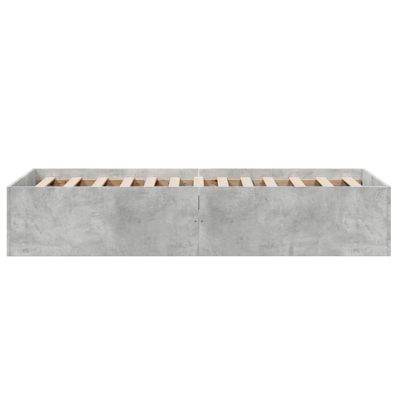 Bed Frame without Mattress Concrete Grey 75x190 cm Small Single