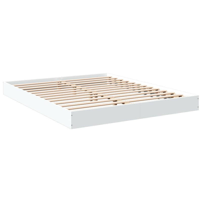 Bed Frame without Mattress White 160x200 cm Engineered Wood