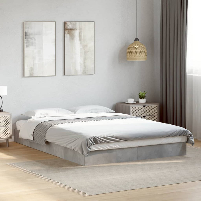 Bed Frame without Mattress Concrete Grey 140x200 cm