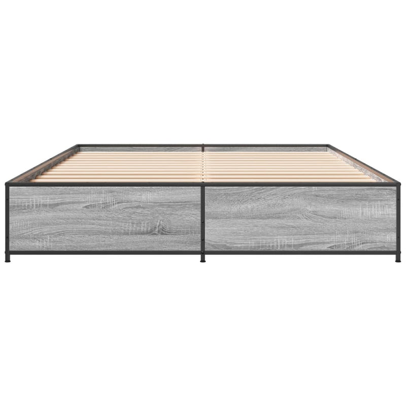 Bed Frame without Mattress Grey Sonoma 120x190 cm Small Double