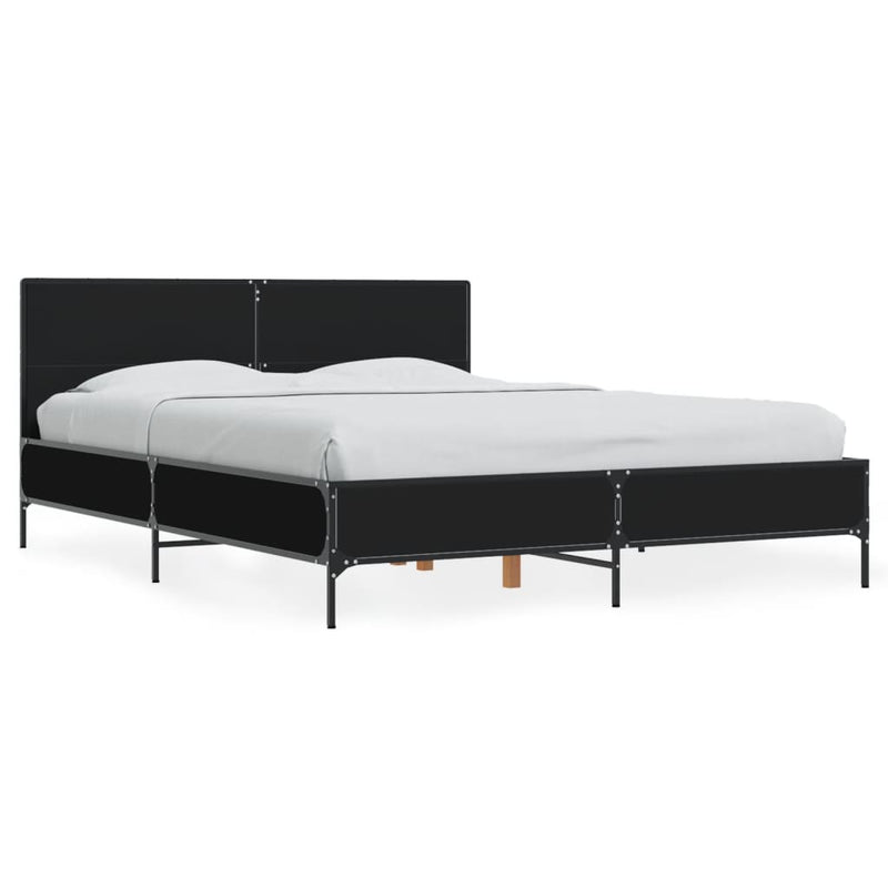 Bed Frame without Mattress Black 120x200 cm