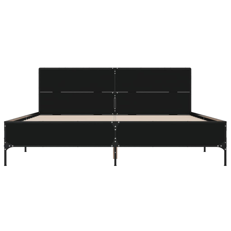 Bed Frame without Mattress Black 120x200 cm