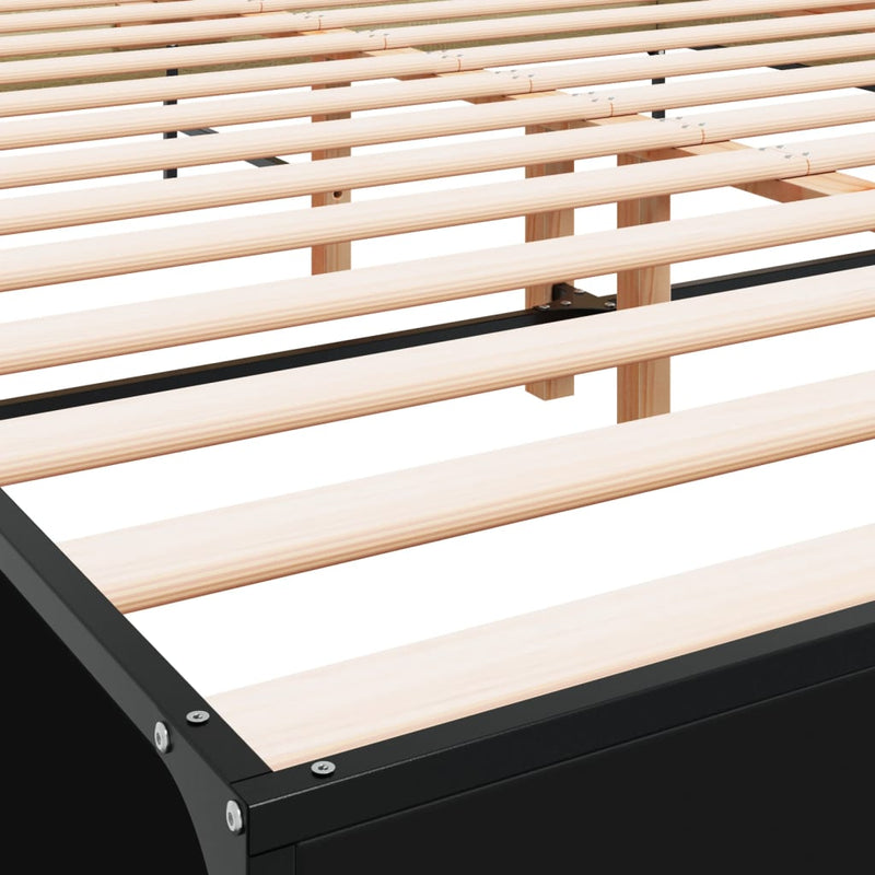 Bed Frame without Mattress Black 120x200 cm