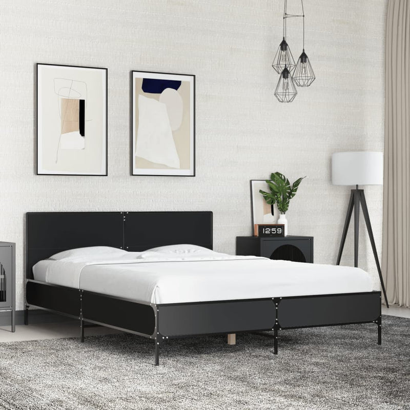 Bed Frame without Mattress Black 120x200 cm