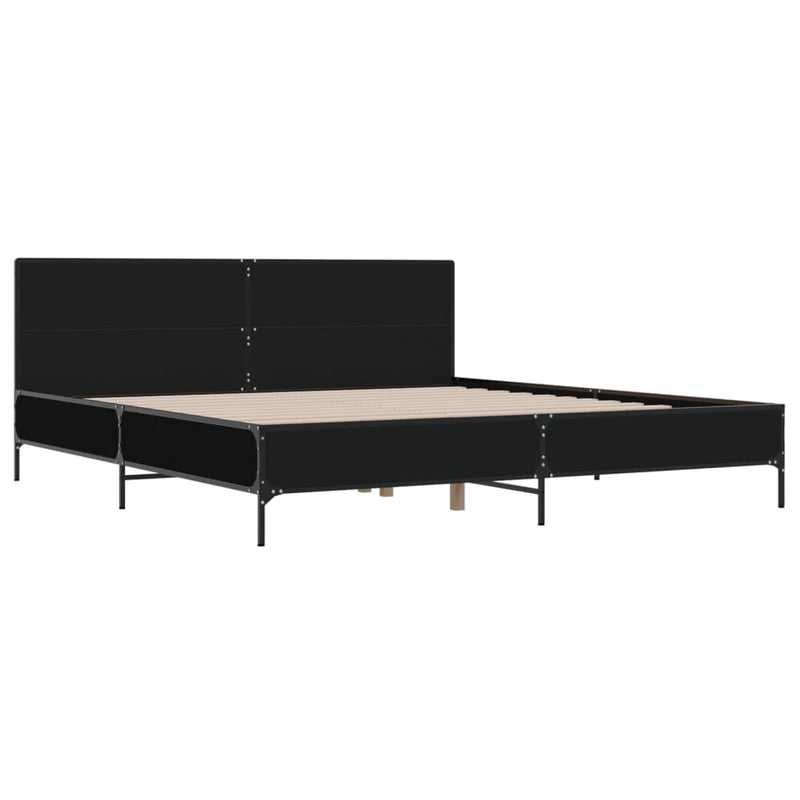 Bed Frame without Mattress Black 200x200 cm
