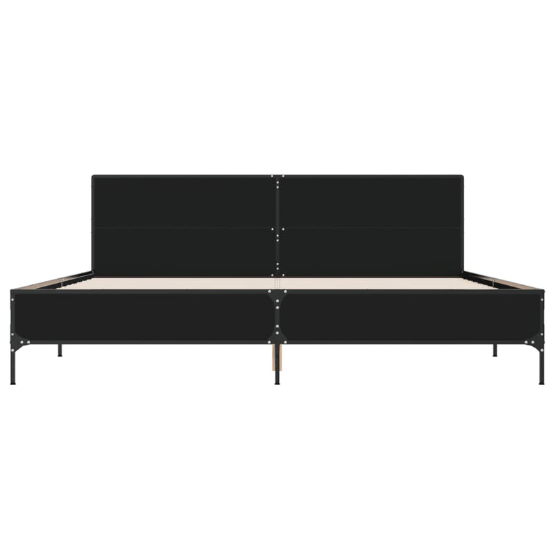 Bed Frame without Mattress Black 200x200 cm