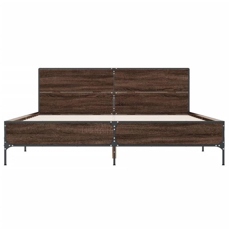 Bed Frame without Mattress Brown Oak 120x190 cm Small Double