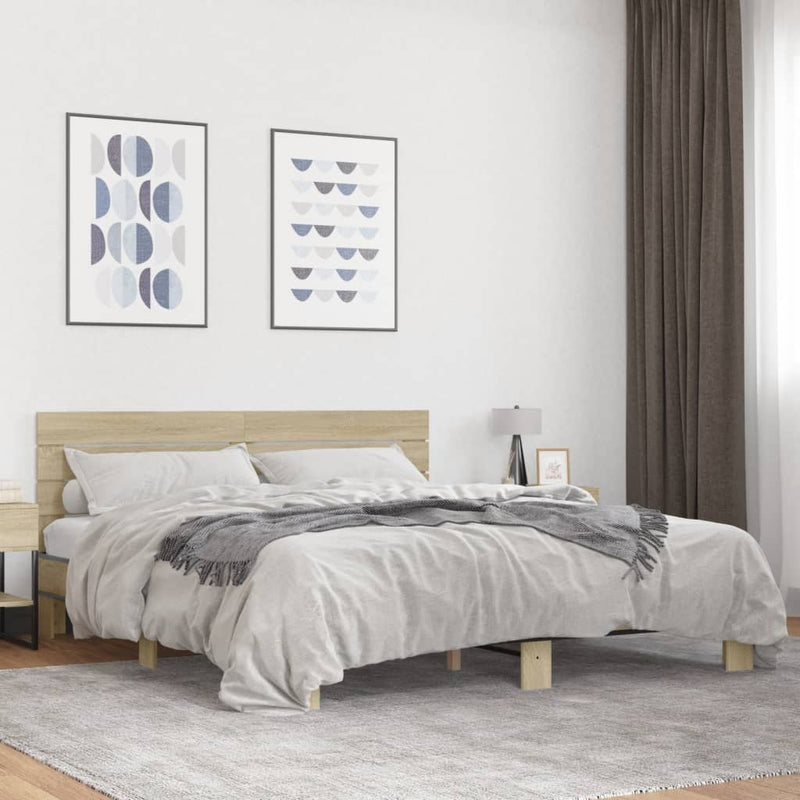 Modern Wooden Emperor Size 2m Bed Frame Base With Headboard Solid Wood Beds