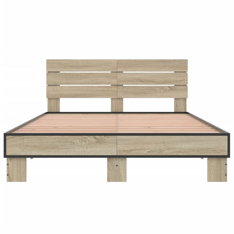 Bed Frame without Mattress Sonoma Oak 140x200 cm