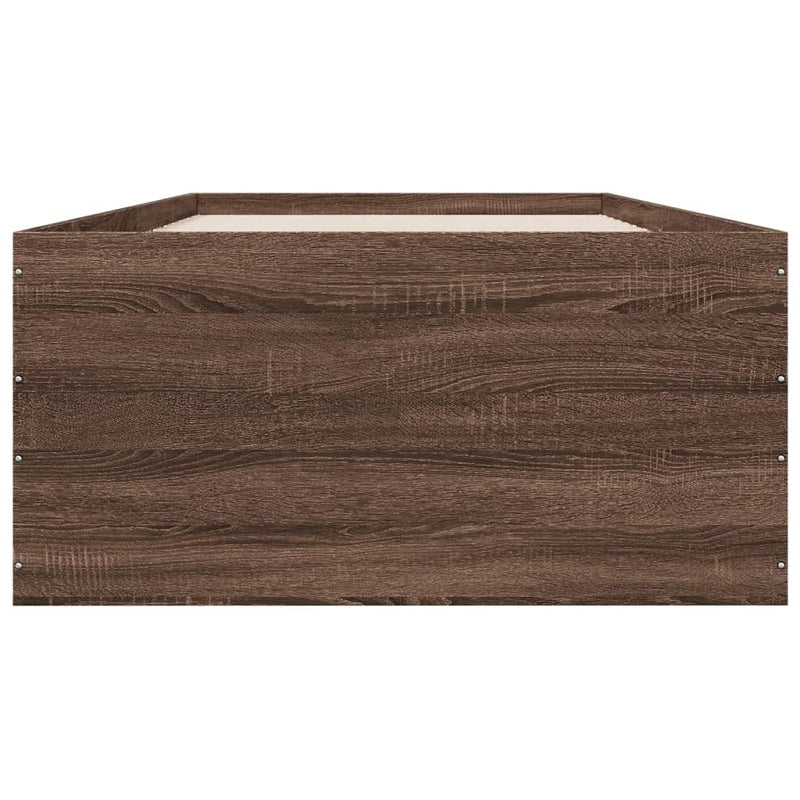 Bed Frame without Mattress Brown Oak 100x200 cm