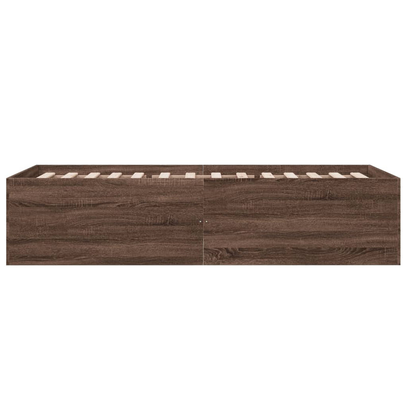 Bed Frame without Mattress Brown Oak 100x200 cm