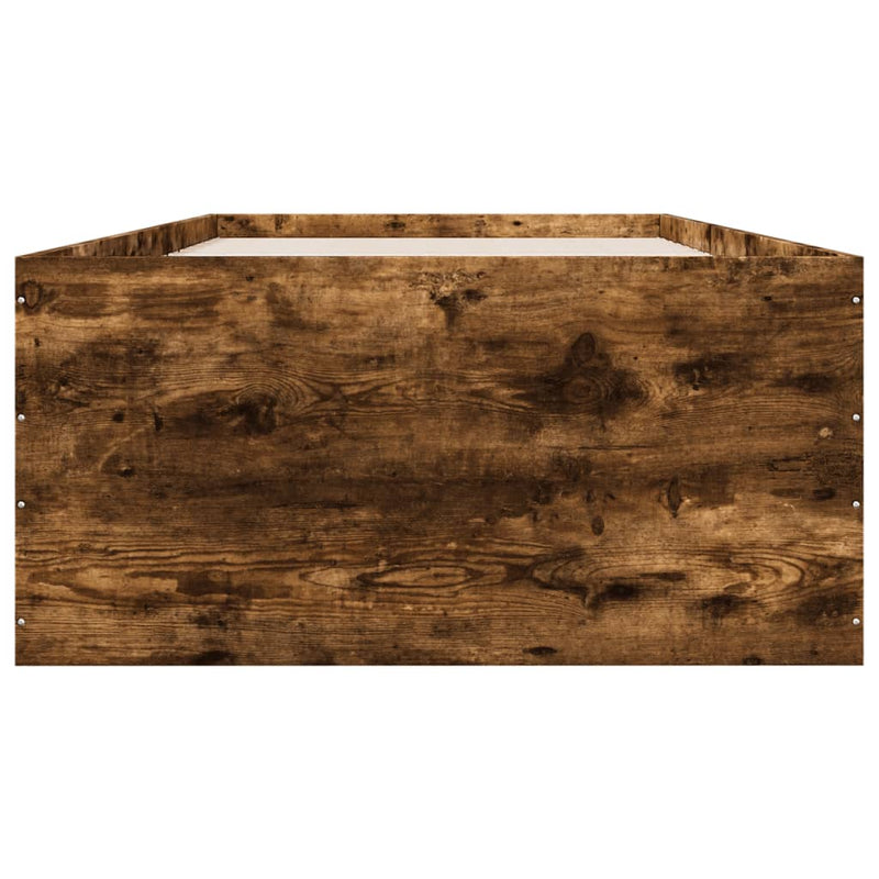 Bed Frame without Mattress Smoked Oak 75x190 cm Small Single