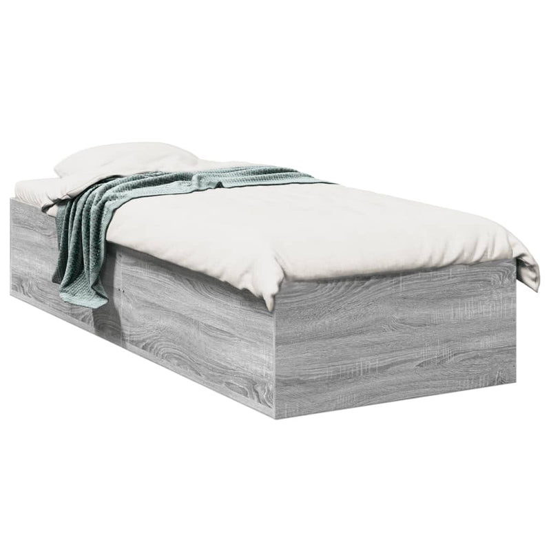 Bed Frame without Mattress Grey Sonoma 100x200 cm