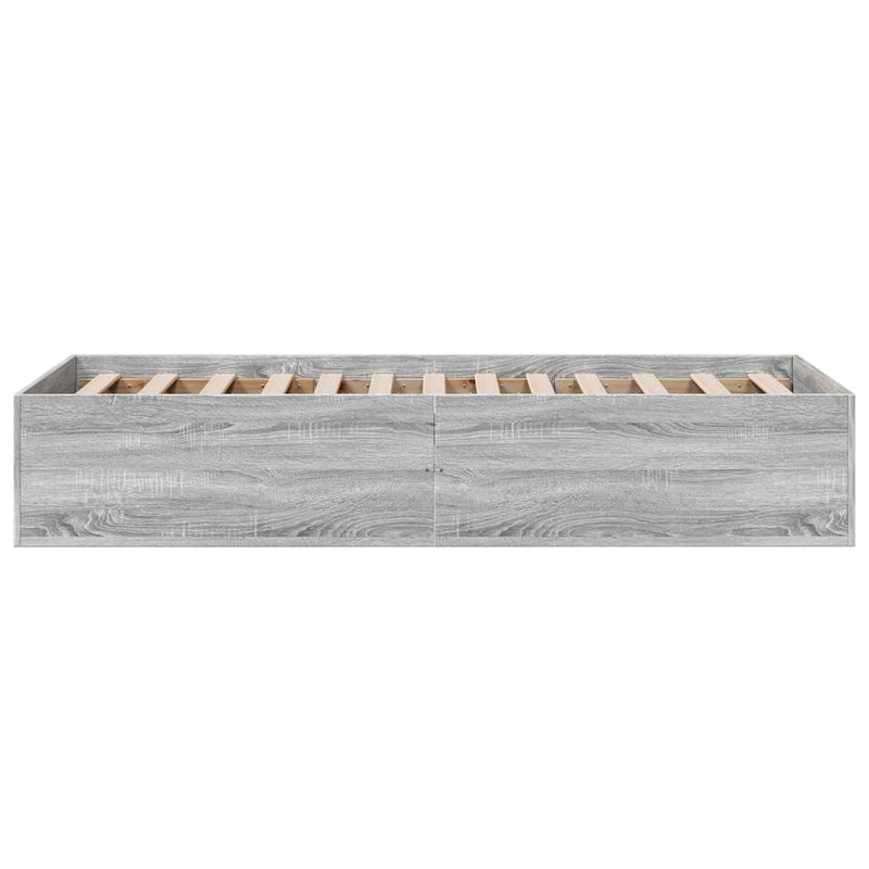 Bed Frame without Mattress Grey Sonoma 100x200 cm