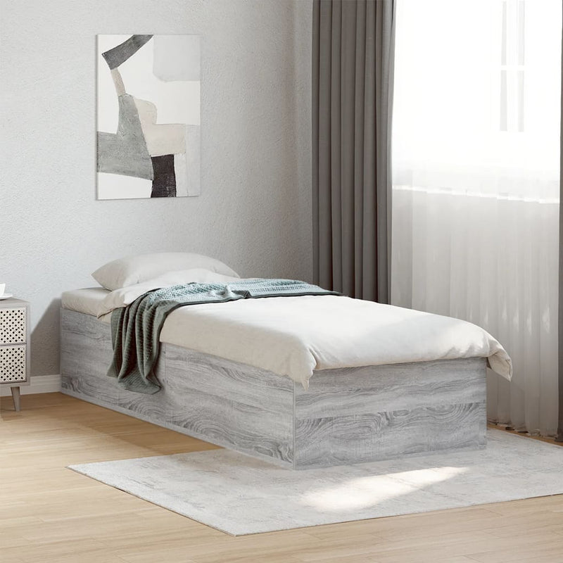 Bed Frame without Mattress Grey Sonoma 100x200 cm