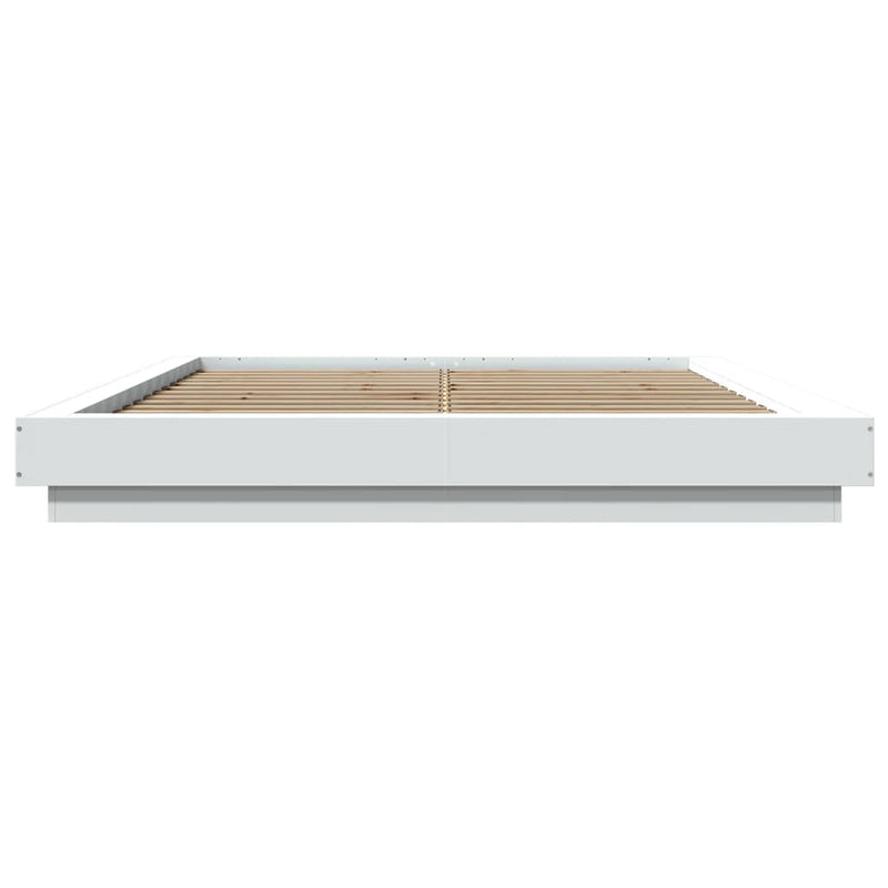 Modern Wooden Queen Size 160cm Bed Frame Base With LED Lights Wood Beds