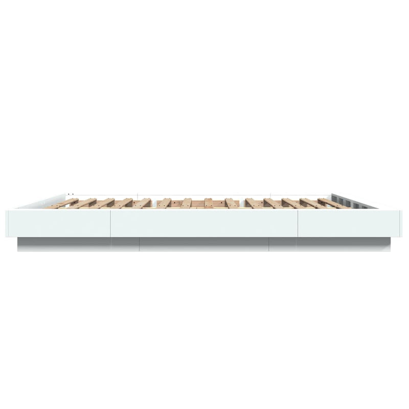 Modern Wooden Queen Size 160cm Bed Frame Base With LED Lights Wood Beds