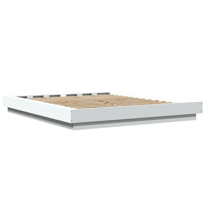 Modern Wooden Queen Size 160cm Bed Frame Base With LED Lights Wood Beds