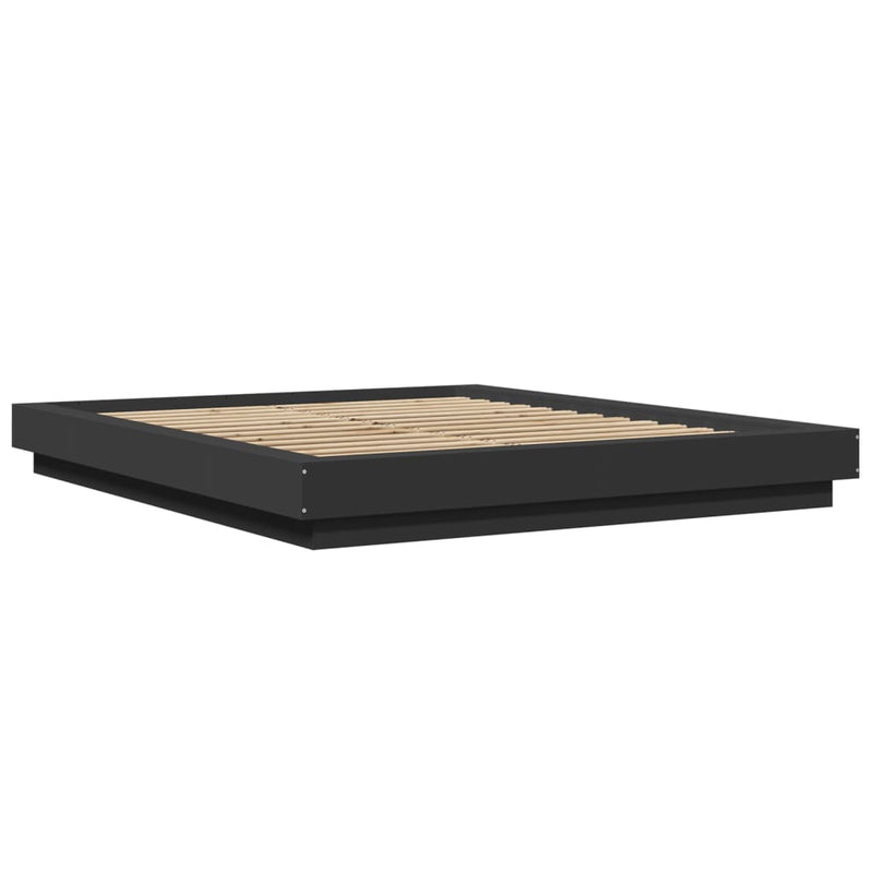 Modern Wooden Queen Size 160cm Bed Frame Base With LED Lights Wood Beds