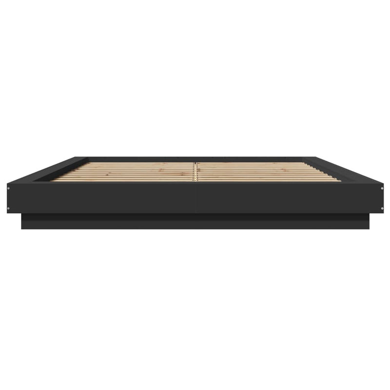 Modern Wooden Queen Size 160cm Bed Frame Base With LED Lights Wood Beds