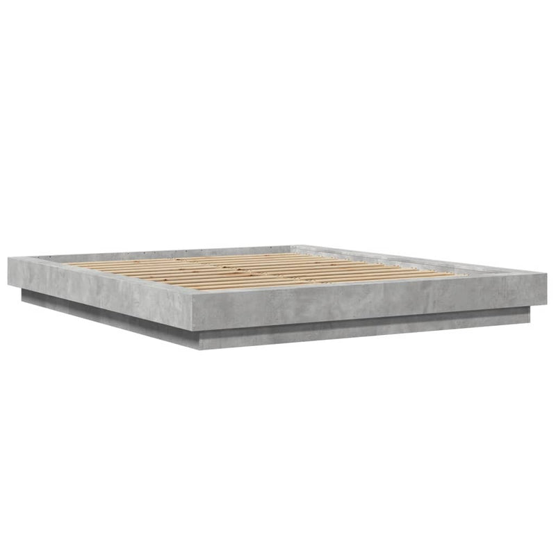 Modern Wooden Queen Size 160cm Bed Frame Base With LED Lights Wood Beds