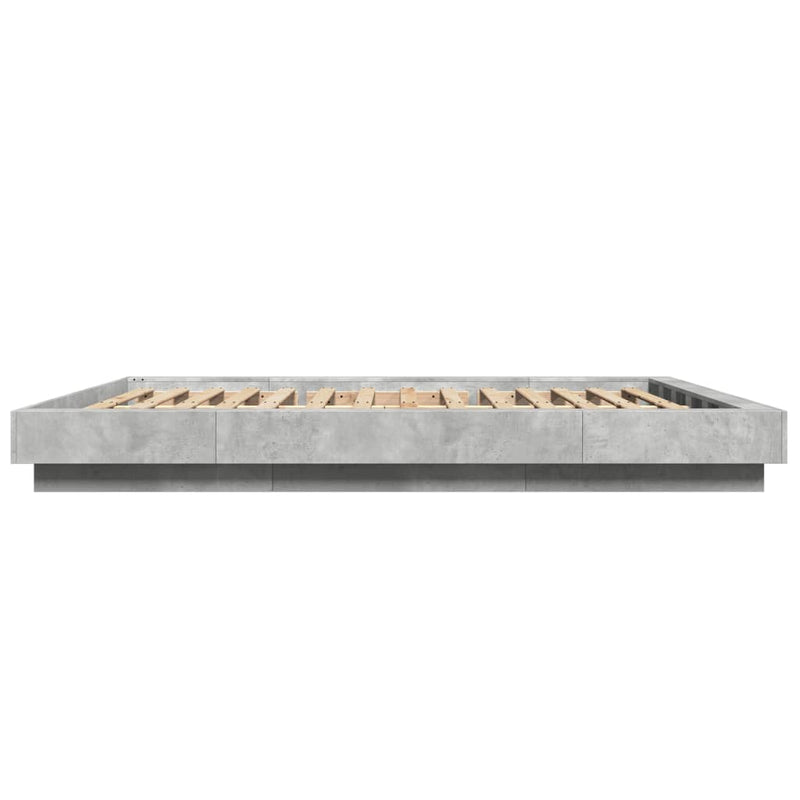 Modern Wooden Queen Size 160cm Bed Frame Base With LED Lights Wood Beds