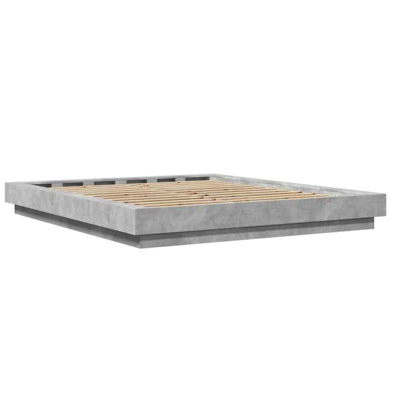 Modern Wooden Queen Size 160cm Bed Frame Base With LED Lights Wood Beds