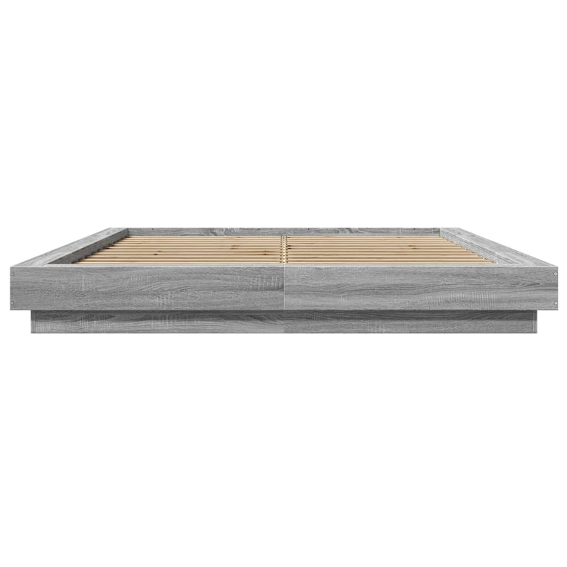Modern Wooden Queen Size 160cm Bed Frame Base With LED Lights Wood Beds