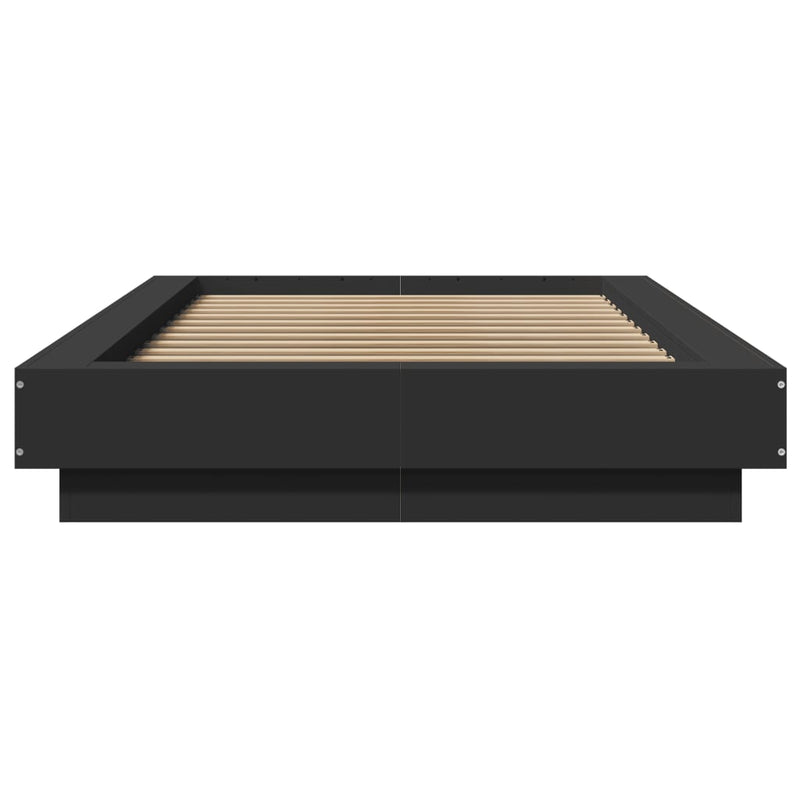 Bed Frame with LED Lights without Mattress Black 100x200cm