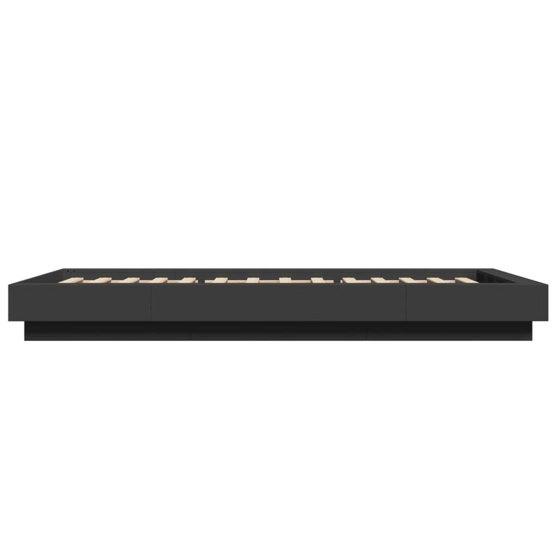 Bed Frame with LED Lights without Mattress Black 100x200cm