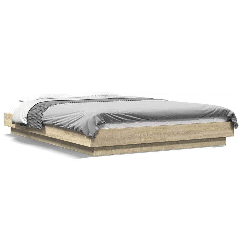 Bed Frame without Mattress Sonoma Oak 140x200 cm