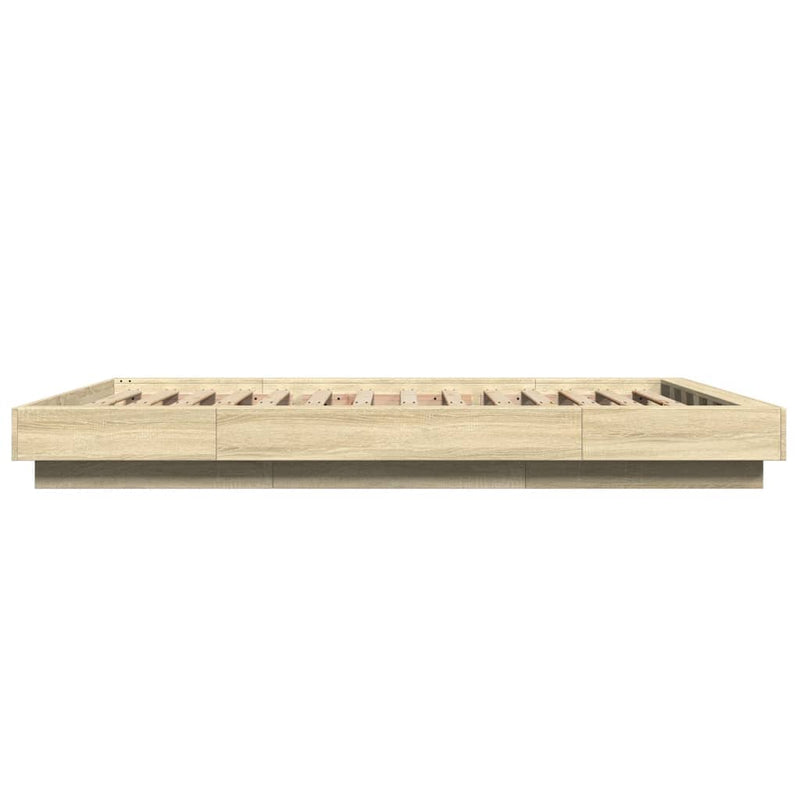 Bed Frame without Mattress Sonoma Oak 140x200 cm