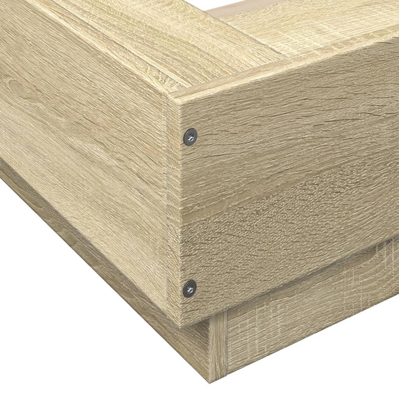 Bed Frame without Mattress Sonoma Oak 140x200 cm