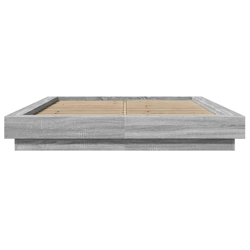 Bed Frame without Mattress Grey Sonoma 140x200 cm