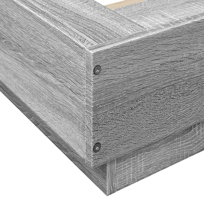 Bed Frame without Mattress Grey Sonoma 140x200 cm