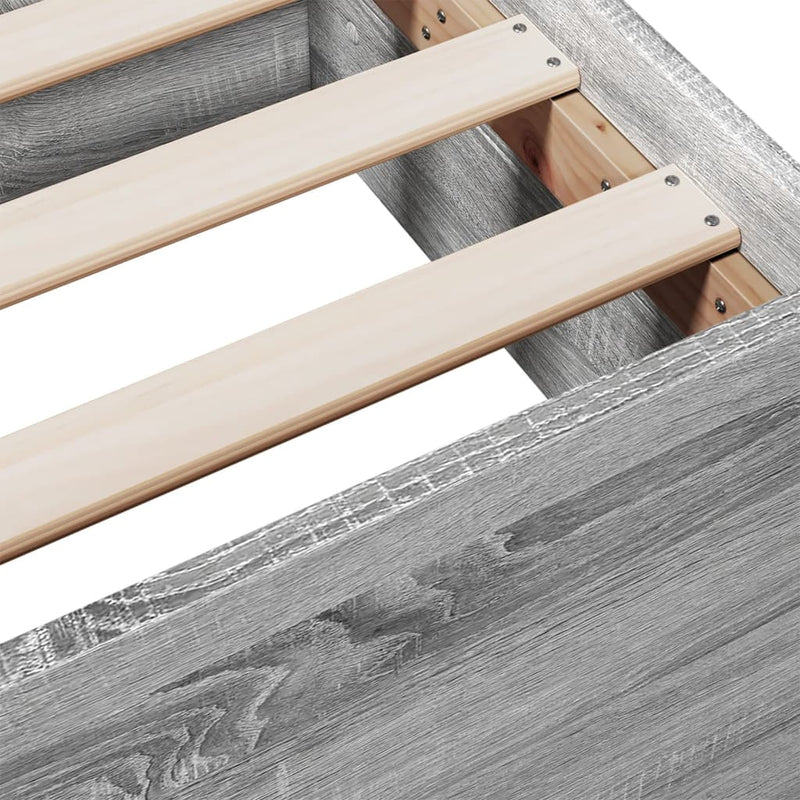 Bed Frame with Drawers without Mattress Grey Sonoma 75x190 cm Small Single
