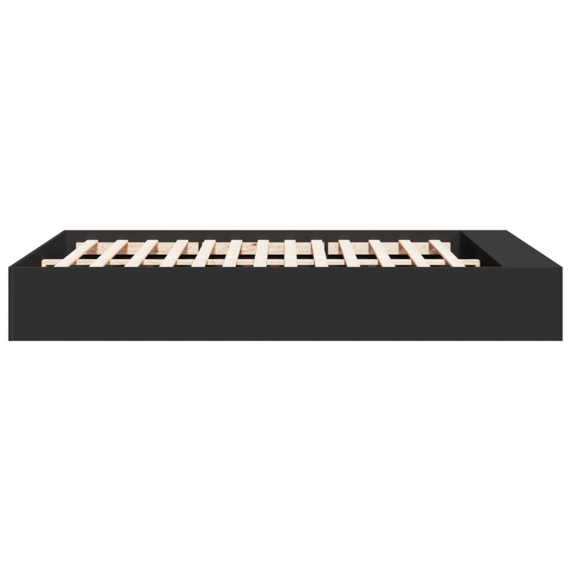 Bed Frame without Mattress Black 150x200 cm King Size