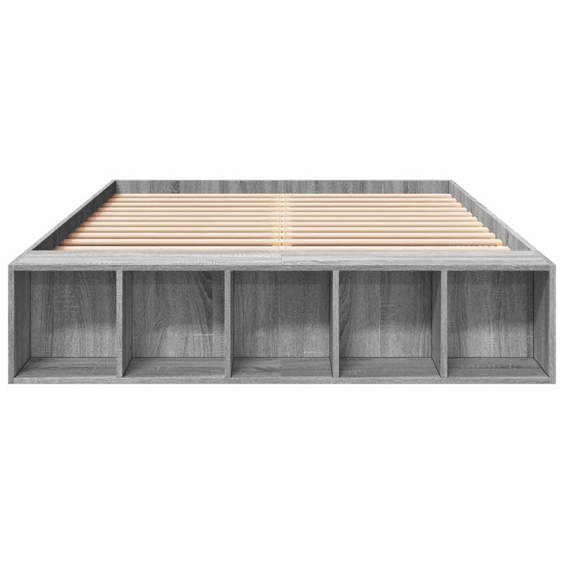 Bed Frame without Mattress Grey Sonoma 135x190 cm Double