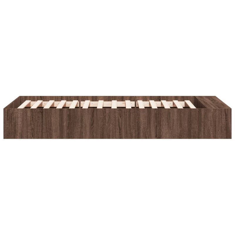 Bed Frame without Mattress Brown Oak 90x200 cm