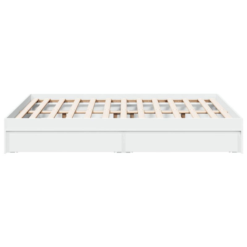 Bed Frame with Drawers without Mattress White 120x190 cm Small Double
