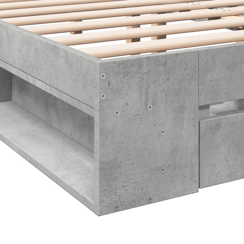 Modern Wooden Queen Size 1.6m Bed Frame Base With Under Storage Space Drawers