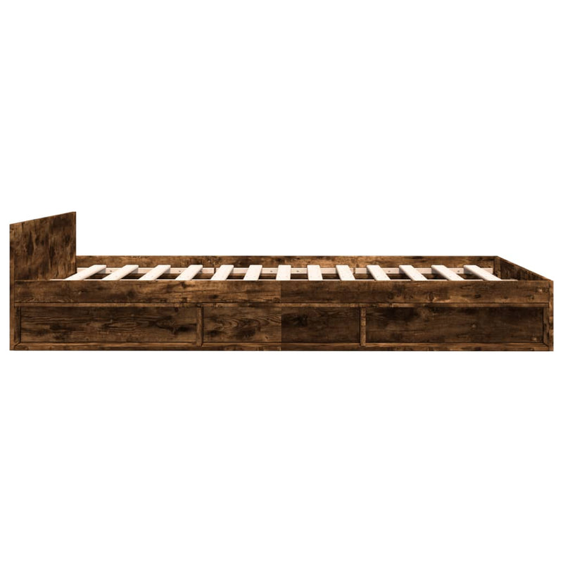 Modern Wooden Queen Size 1.6m Bed Frame Base With Under Storage Space Drawers
