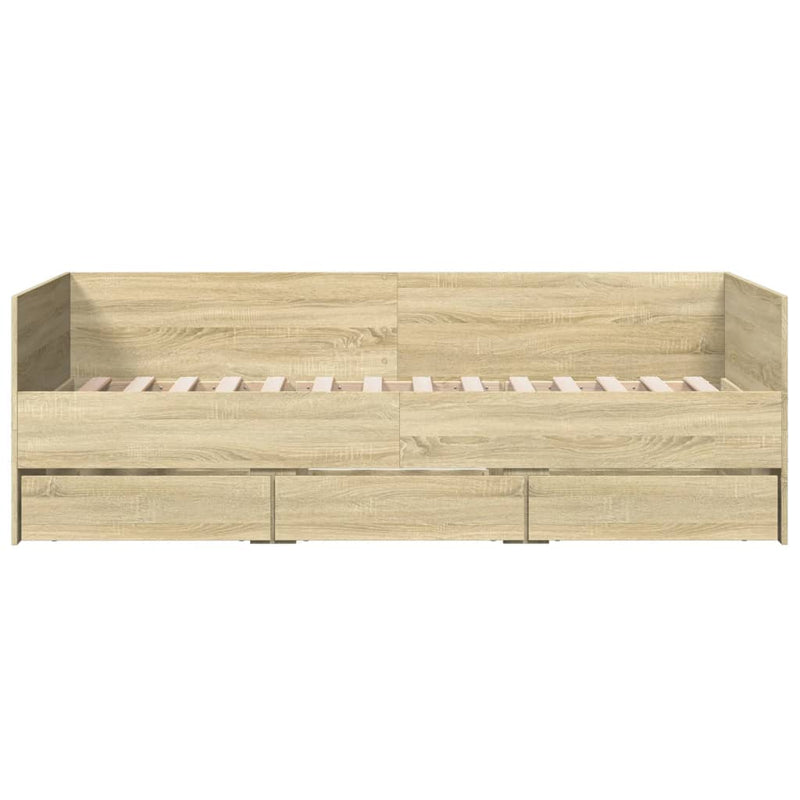 Daybed with Drawers without Mattress Sonoma Oak 100x200 cm