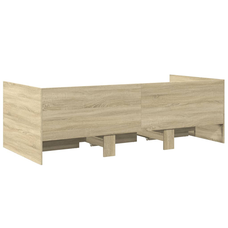 Daybed with Drawers without Mattress Sonoma Oak 100x200 cm