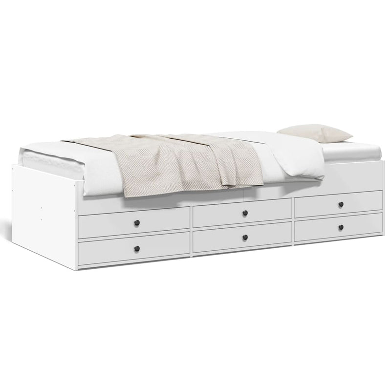 Modern Wooden 2-in-1 Single Size 90cm Daybed With 6 Storage Drawers Wood Sofa Beds