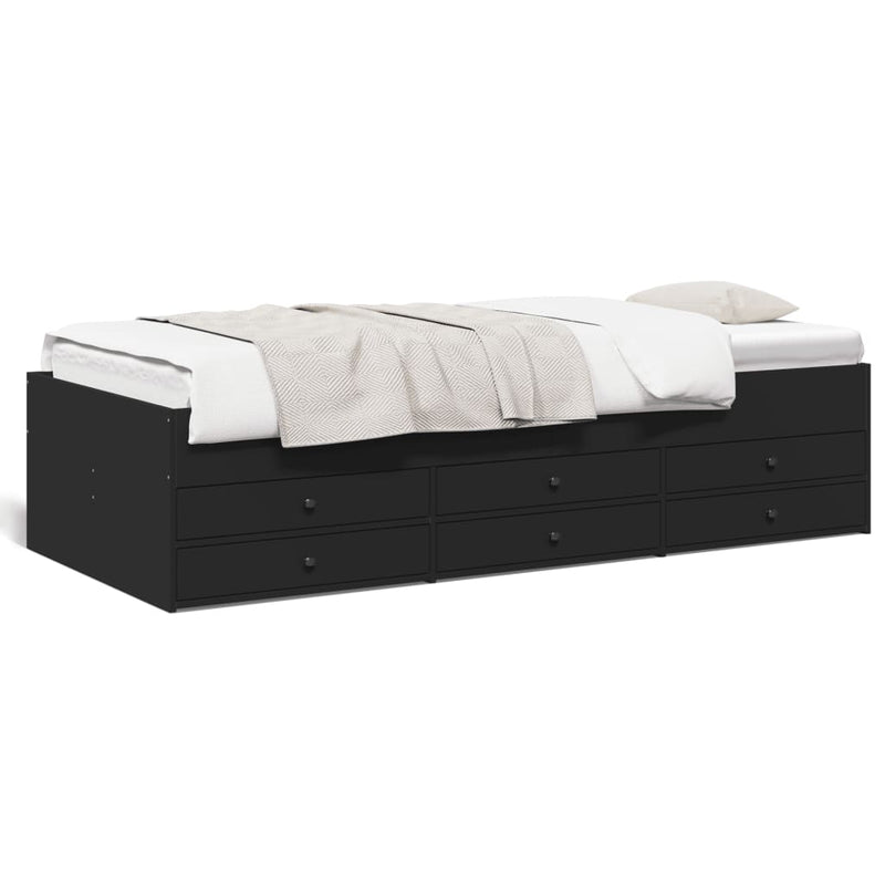 Modern Wooden 2-in-1 Single Size 90cm Daybed With 6 Storage Drawers Wood Sofa Beds