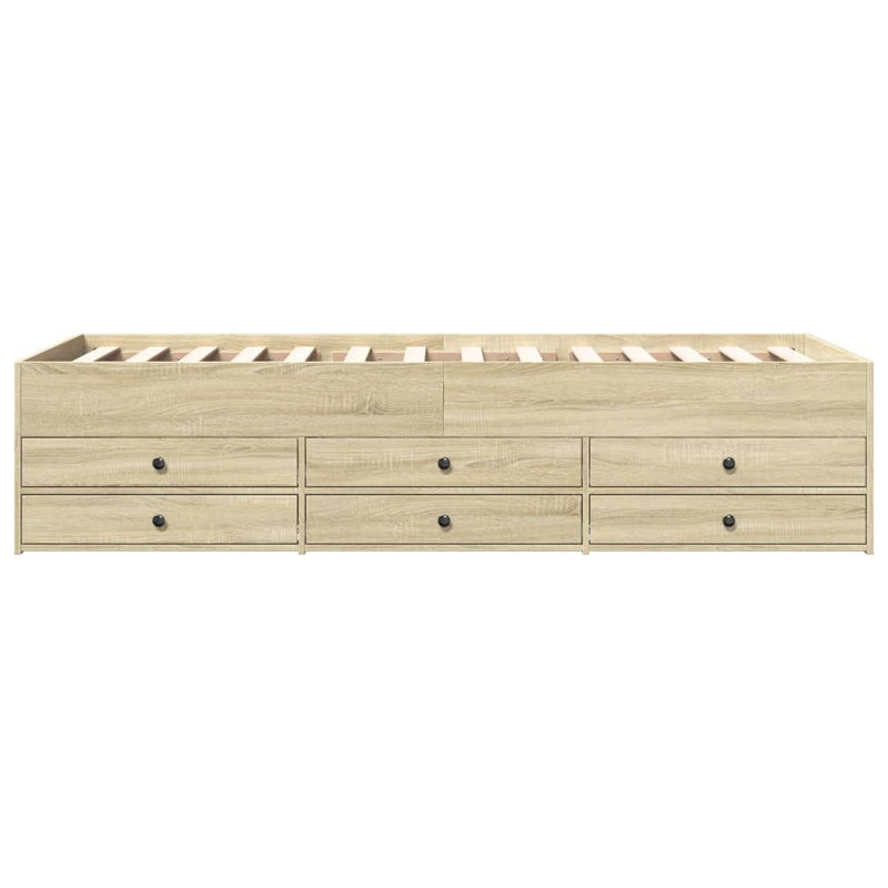 Modern Wooden 2-in-1 Single Size 90cm Daybed With 6 Storage Drawers Wood Sofa Beds