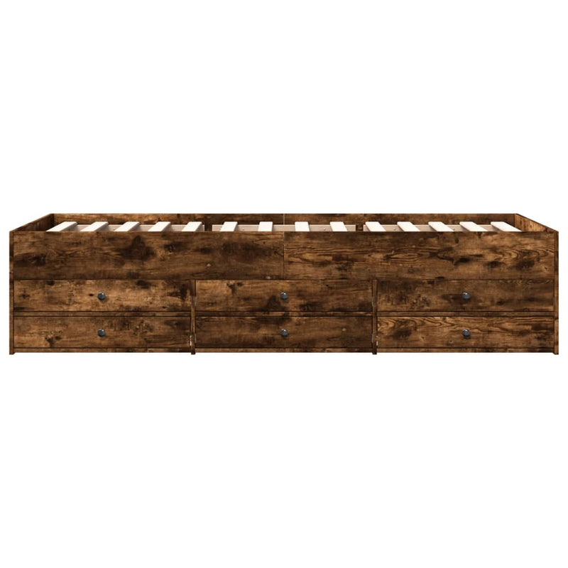 Modern Wooden 2-in-1 Single Size 90cm Daybed With 6 Storage Drawers Wood Sofa Beds
