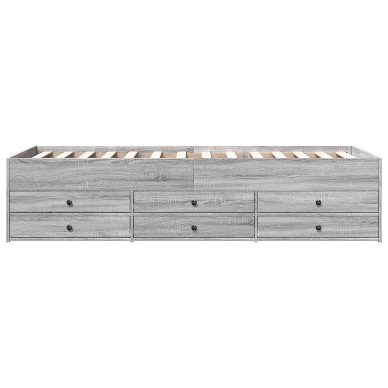 Modern Wooden 2-in-1 Single Size 90cm Daybed With 6 Storage Drawers Wood Sofa Beds